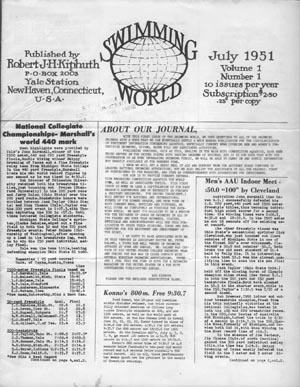 Swimming World Magazine Cover, July 1951