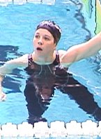 Amanda Adkins after her 200 Back Semi-final.