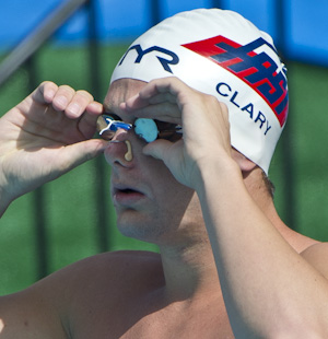 2010USNATS Tyler Clary places first in the prelims of the 200 backstroke at the 2010 USA Swimming nationals.