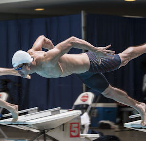 Nathan Adrian wins the 50 freestyle at the 2012 Indianapolis Grand Prix.