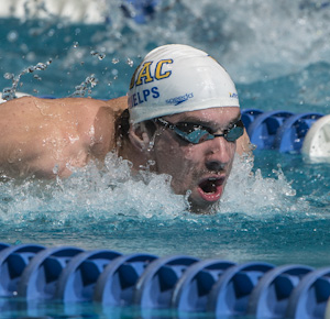 Michael Phelps places first in the prelims of the 200 IM at the 2012 Indianapolis Grand Prix.
