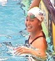 Brooke Bennett is happy after winning the 800.
