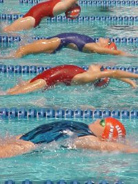 Photo by Rachel Evans, 14

8 & unders competing at a USA meet hosted by Bakersfield Swim Club in Bakersfield California.  
Swimmers from the bottom up:   
Angelica Evans, Deanna Townswend, Jessica Guadian and Emily Myers. 

