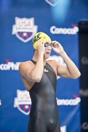 Nathan Adrian places first in the prelims of the 100 Freestyle at the 2009 USA Swimming Nationals/World Team Trials.