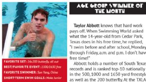 Taylor Abbott Age Group Swimmer of the Month