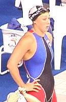 Amy Van Dyken before the 50 Free final.