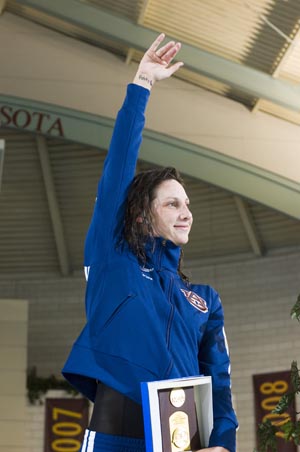 Auburn's Adrienne Binder wins 500 free at NCAAs.