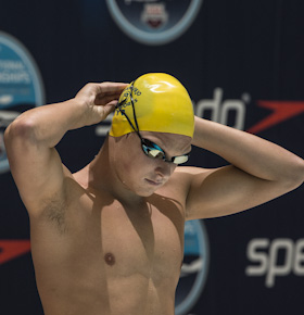 2012juniors Janardana Burns wins the 400 freestyle at the 2012 USA swimming nationals in Indianapolis.