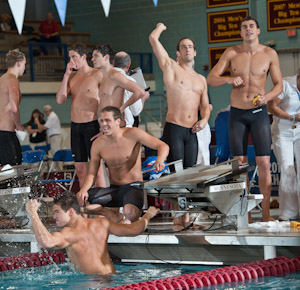 2011mncaa California wins the 400 medley relay at the 2011 NCAA Championships.
