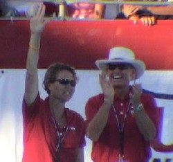 Coach Teri McKeever waves
(Photo: M. Collins)
