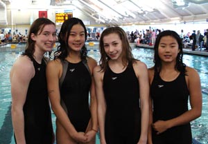(l-r) Cassidy Robinson, Grace Carlson, Celia Keany, and Brenda Cha