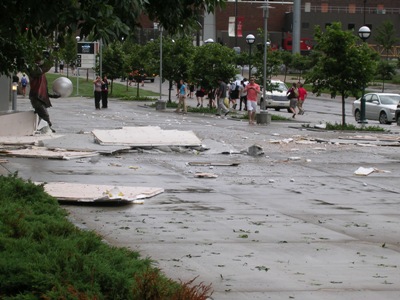 Qwest Center after severe storm.
