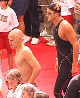 Daniel Shevchik and Brad Bridgewater jsut before their 200 Back race.