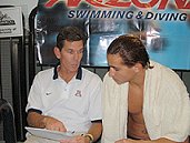 Coach Frank Busch, U of A and swimmer Luis Rojas