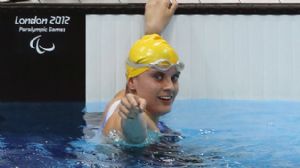 Paralympian Jacqueline Freney at the London Paralympic Games