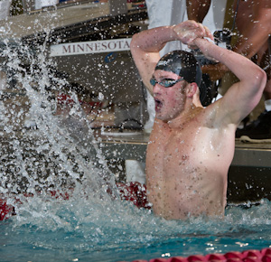 2011mncaa Eric Friedland wins the 200 breaststroke at the 2011 men's NCAA championships.