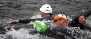 David Davies and Maarten van der Weijden at Great North Swim