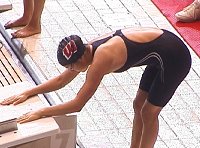 Gina Panighetti before her race.