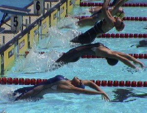 Haley McGregory, second from bottom, was the top qualifer for the 200 Back semi-finals
(Photo: M. Collins)