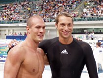 Ashley Callus and Ian Thorpe