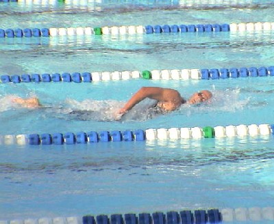 Larsen Jensen swimming Freestyle.
(Photo: M. Collins)