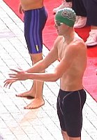 Kyle Salyards before winning the 200 Breast.