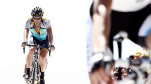 Lance Armstrong competing in the Tour de France