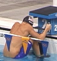 Lenny K. just before the start of the 100 Back.