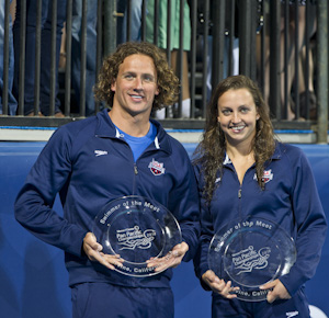 2010PANPACS Rebecca Soni and Ryan Lochte receive the top performance awards at the 2010 Pan Pacific Championships.