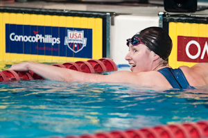 Christine Magnuson wins the 100 Fly at the 2009 USA Swimming Nationals/World Team Trials.