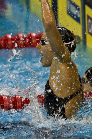 Hayley McGregory sets new world record in the prelims of the 100 backstroke at 2008 Olympic Trials.