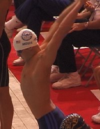 Ed Moses showing good flexibility.