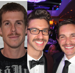Darian Townsend, Anthony Ervin and Eric Shanteau display their Movember mustaches