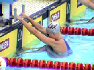 Natalie Coughlin getting ready to start the back at the 2004 Olympic Trials