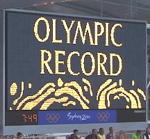 Olympic Record board.