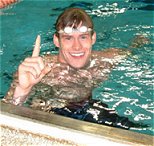 Stanford's Peter Marshall was #1 in the 100 backstroke.