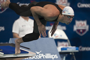 Michael Phelps places first in the 200 Free Prelims at the 2009 USA Swimming Nationals/World team trials.