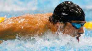 Michael Phelps sporting a Speedo Cap