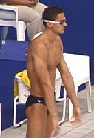 Alex Popov prepares to swim.