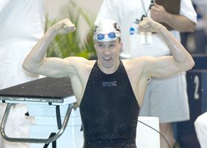 Rouault, Sebastian - U of Georgia  500 free winner -REACTION