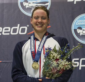 2012juniors Ryan Gillian wins the 400 freestyle at the 2012 USA swimming nationals in Indianapolis.