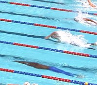 Sabir uses an awesome start and underwater kick to get out front early in the 100 Free.