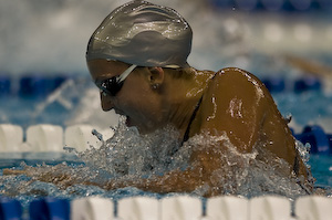 Rebecca Soni qualifies for the finals of the 100 meter breaststroke at the 2008 olympic trials