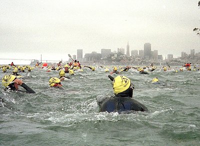 Photo by Peter Kapetanic

A water level view of the start of the Sharkfest.