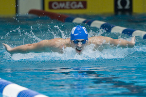 Davis Tarwater swims 200 Fly prelims.