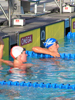 Leila Vaziri reacts to winning her first national title with a win in the 100 back at 2006 Nationals.