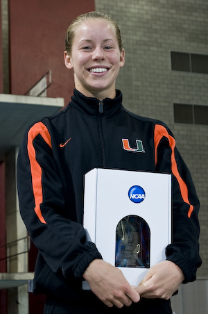 Brittany Viola wins the Platform Diving competition at the 2008 NCA Championships.