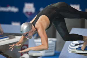 Dana Vollmer wins the 200 Free the 100 Backstroke at the 2009 USA Swimming Nationals/World Teram Trials.