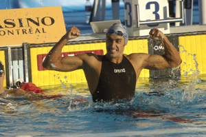 Filippo Magnini wins 100 free at 2005 worlds.