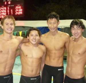 Thomas Smith (Back), Justin Hanson (Fly), Tyler Lin (Breast), Matthew Wong (Free).
